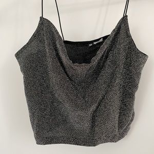 Cute Crop Silver Sparkle Tank Top